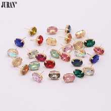 JURAN Hot Fashion Earrings New 2018 Girls Earing Bijoux Shiny Stud Earrings For Women Wedding Jewelry Earrings Wholesale 2024 - buy cheap