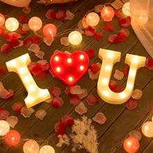 Foxanon-lâmpadas led para decoração, lâmpada de mesa com letras brancas, alfabeto, festa de casamento, aniversário, iluminação para cama 2024 - compre barato