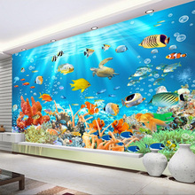 Custom Photo Mural Non-woven Embossed Wallpaper Underwater World Fish Coral Children Room Living Room Wall Decoration Wallpaper 2024 - buy cheap