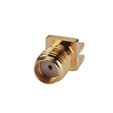 Clavija soldadura PCB hembra SMA de latón, clip de montaje de borde, adaptador conector de RF, 50 Uds. 2024 - compra barato