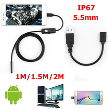 7mm 5.5mm Endoscope Camera HD USB Endoscope With 6 LED 1/1.5/2M Soft Cable Waterproof Inspection Borescope for Android PC 2024 - buy cheap