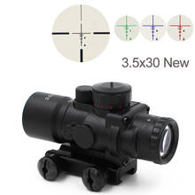 Free Shipping Tactical 3.5X30 RGB laser sight dot red Tri-Illuminated Combo Compact Scope Fiber Optics Green Sight 2024 - buy cheap