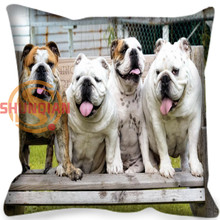 Hot Custom Lovely Bull dog Square Pillowcase Custom Zippered Bedroom Home Pillow Cover Case 35X35cm,40x40cm 2024 - buy cheap
