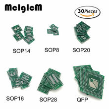Комплект печатной платы MCIGICM 30 шт., SMD адаптер для DIP, конвертер FQFP 32 44 64 80 100 HTQFP QFN48 SOP SSOP TSSOP 8 16 24 28 2024 - купить недорого