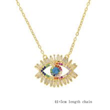 2019 NEW evil eye micro pave zircon pendant necklaces 41+5cm chain gold color turkish eye pendants for womens hamsa jewelry 2024 - buy cheap