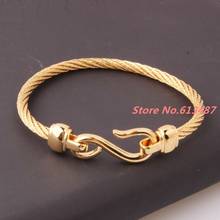 New 4mm 316L Stainless Steel Cable Wire Gold Cuff Chain Men Womens "S" Pattern Bracelets & Bangles Xmas Gift Jewelry 2024 - buy cheap