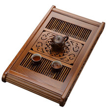 Black ebony tea tray solid wood Home rosewood tea table Simple water storage drainage Kung Fu teaware large rectangular tray 2024 - buy cheap