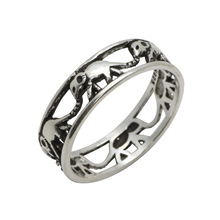Hainon Elephant Rings For Men Women Silver Color Filled Vintage Ring Female Engagement Bands Couple Ring Jewelry 2024 - buy cheap