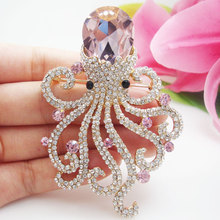 TTjewelry New Pretty Polvo Animais Pingente Broche Pin Rosa Áustria Cristal 2024 - compre barato