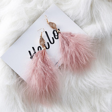 2019 New Arrive Fashion Boho Earrings for Women Temperament Fluffy Feather Dangle Pendant Statement Jewelry Ear Accessories 2024 - buy cheap