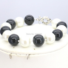 Christmas Gifts Girls 10mm White&Black Glass Pearl Beads Bracelet Jewelry Making Design For Women Wholesale 2024 - buy cheap
