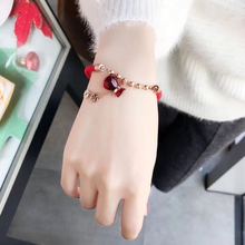 YUN RUO-pulsera roja de la suerte para mujer, joya de acero inoxidable de Color rosa, regalo que nunca se decolora, 2018 2024 - compra barato