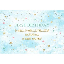 7x5ft Twinkle Stars Boy First Birthday Baby Shower Custom Washable No Wrinkle Photo Studio Background Backdrop Polyester Fabric 2024 - buy cheap