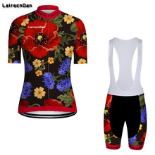 Sptgrvo-conjunto de roupas femininas para ciclismo, flores, equipe, bicicleta, mtb, roupas de ciclismo, verão 2024 - compre barato