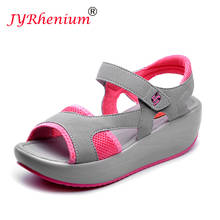 JYRhenium 2018 Summer Women Sandals Wedges Sandals Ladies Open Toe Round Toe Colorful Black Silver White Platform Sandals Shoes 2024 - buy cheap
