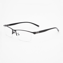 Width-143 Myopia glasses frame men simple business steel plate half-rim eyeglasses frames white-collar new male frame eyewear 2024 - buy cheap