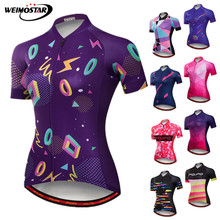 Weimostar Bike Team Cycling Jersey Women Summer Short Sleeve Bicycle Shirt Breathable Bike mtb Jersey Road Racing Cycling Wear 2024 - buy cheap