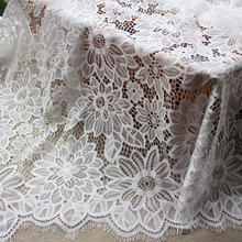 LASUI-tela de encaje para vestido de novia francés, accesorios de falda con bordado de flores en blanco y negro, 1,5x3m = 1 pieza, C0253 2024 - compra barato