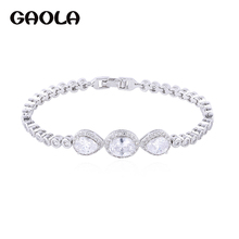 Gaola pulseira de strass feminina, nova moda bracelete de zircônio cúbico transparente gls0730 2024 - compre barato