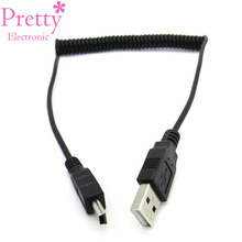 Cable de Cable Mini USB de 1,5 m, cable de carga rápida para teléfono móvil, cámara Digital, HDD, MP3, reproductor de MP4, tabletas, Cable de extensión de resorte 2024 - compra barato