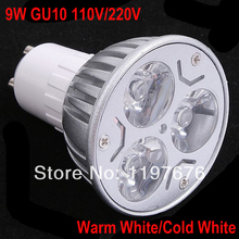 8pcs/lot AC110V/220V GU10 3*3 9W LED Light Bulb LED Spotlight High Power LED Bulb Lamp warm/cool white free shipping 2024 - buy cheap