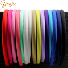 DIY Chic 10mm 15 Colour 45pcs/lot Girls Hair Clasp For Kids Satin Covered Plastic Resin Hairband Hair accessories DIY Headwear 2024 - buy cheap