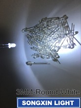 20 pces led 3mm branco claro lente redonda superior 3mm transparente ultra brilhante diodo emissor de luz lâmpada 3v 2024 - compre barato