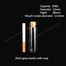 200 pcs 20ml Clear Glass Bottle With Wooden Cork, 20CC Corked Glass Bottle, Empty Glass Container with Cork Wishing Vial 2024 - buy cheap