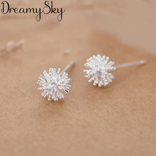 DreamySky Real Silver Color  Statement Ball Earrings For Women Ladies Girls Brand Earrings Ear Jewelry Bijoux Brincos 2024 - buy cheap