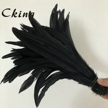 Penas pretas de galinha-40-45cm, penas de penas de galinha, faça você mesmo, artesanato de penas 2024 - compre barato