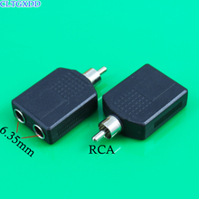 cltgxdd  RCA Connector  2xMONO Jack 6.35 MM to RCA Plug Audio Adapter  Video Speaker Plug 2024 - buy cheap