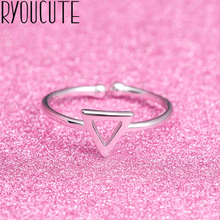 Женское Винтажное кольцо в стиле панк, серебристое треугольное кольцо в стиле ретро, регулируемое большое античное кольцо на палец 2024 - купить недорого
