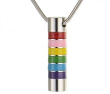 JJ001 Colorful Enamel Band Cylinder Memorial Urn Necklace For Gay Stainless Steel Tube Cremation Jewelry Pendant Hold Ashes 2024 - buy cheap