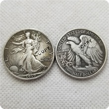 USA 1919-S,D Walking Liberty, copia de monedas de medio dólar, monedas conmemorativas, réplica de monedas, medallas, coleccionables 2024 - compra barato