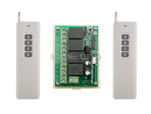 Distância mais distante 3000m dc12v 4ch rf sistema de interruptor controle remoto sem fio teleswitch 2 x transmissor + 1 x receptor, 315/433 mhz
