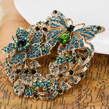 Big Size Butterfly Brooches Collares Rhinestone Crystal Brooch Pin Fashion Women Party Broches Bijuteriras Hat Accessories Broch 2024 - buy cheap