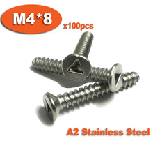 100pcs DIN7991 M4 x 8 A2 Stainless Steel Triangle Slot Countersunk Head Tamper Proof Security Screw Screws 2024 - buy cheap