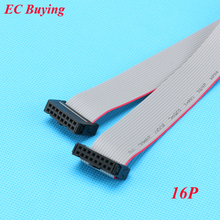 2.54mm pitch FC-16 JTAG ISP AVR Download Cable Wire Line 16P 16pin 30CM 300mm Connector Gray Flat Ribbon Data Cable 28AWG 2024 - buy cheap