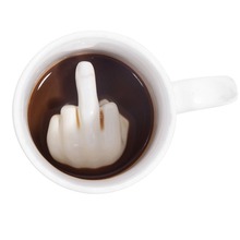 Caneca de café branca criativa, xícara de café engraçada com dedo médio para escritório, leite, chá, porcelana, personalidade, novidade, presentes 2024 - compre barato