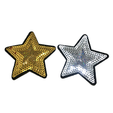 Parches de hierro con lentejuelas y estrellas doradas, accesorios de decoración DIY, 10 Uds./lote pequeño 2024 - compra barato