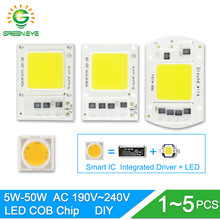 GreenEye DIY 1~5PCS No Need Driver Integrated COB LED  220V 50W 30W 20W 10W 5W Smart IC For Spotlight Flood Light Lamp Bulb 2024 - buy cheap