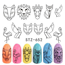 1 упаковка 3D1PC Водные Наклейки для ногтей черные Мультяшные животные Фламинго лиса полый дизайн Слайдеры для ногтей наклейки сделай сам Маникюр для ногтей 2024 - купить недорого