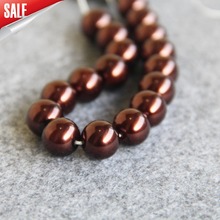 New For Necklace&Bracelet 4 6 8 10 12 14mm Brown Shell Pearl Beads SeaShell DIY Loose Beads Fashion Jewelry Making Design 16inch 2024 - buy cheap