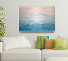 High Quality Light Color Beautiful Landscape Oil Painting Abstract Blue Sea Oil Painting For Wall Modern Decoration Painting 2024 - buy cheap