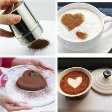 Chocolate Shaker Powdered Sugar Cocoa Coffee Sieve Jar New Stainless Steel 2024 - buy cheap