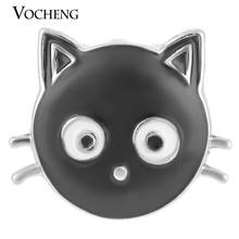 10PCS/Lot Wholesale Vocheng Lovely Hand Painted Black Cat Charms 18mm Snap Jewelry Vn-1272*10 Free Shipping 2024 - buy cheap