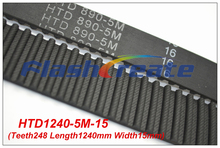 5pcs HTD5M belt 1240 5M 15 Teeth=248 Length=1240mm Width=15mm 5M timing belt rubber closed-loop belt 1240-5M S5M Belt 5M Pulley 2024 - buy cheap