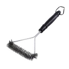 Grill Brush BBQ Barbecue Grill Brush Clean Tool Stainless Steel Wire Bristles Triangle Cleaning Brushes With Handle 2024 - buy cheap