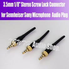 Conector de solda para sennheiser sony microfone 3.5 plugue de áudio estéreo banhado a ouro, tranca de parafuso de 3.5mm 2024 - compre barato