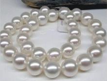 free shipping 11-12mm natural south sea white pearl necklace 18"14 gold 2024 - buy cheap